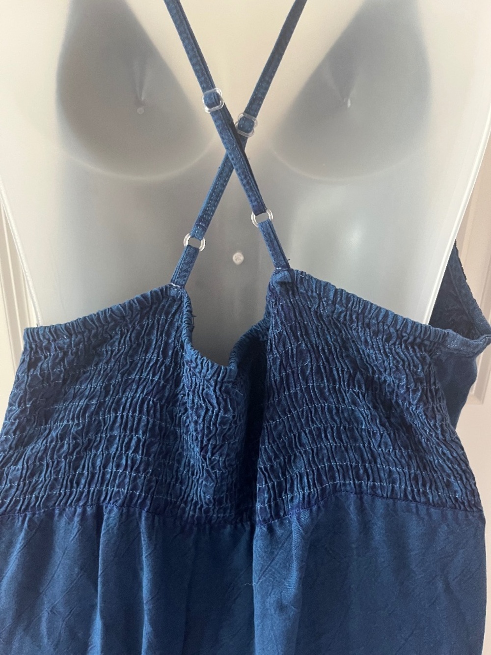 NWT Pyramid Collection Blue Midi Dress Boho Fairy Peasant Embroidery Lace XL - Picture 5 of 9